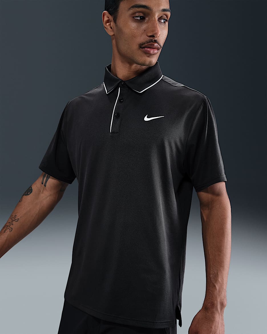 トップス NIKE border design polo shirt size M NIKE Men's Border Windmill Logo Embroidery Polo Shirt Short